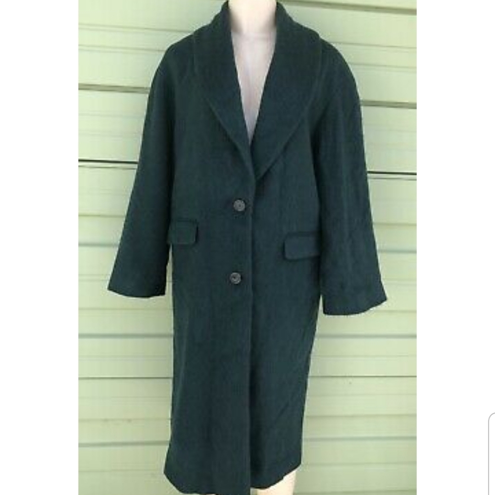Zara long Manteco wool emerald coat